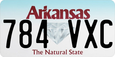 AR license plate 784VXC