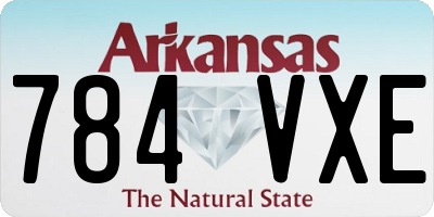AR license plate 784VXE