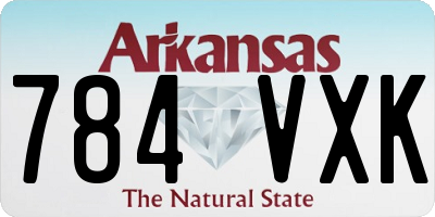 AR license plate 784VXK