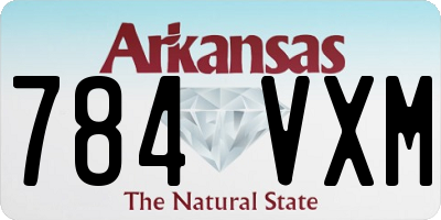 AR license plate 784VXM