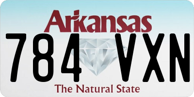 AR license plate 784VXN