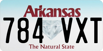 AR license plate 784VXT