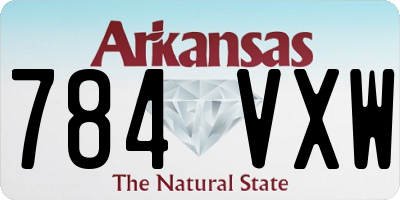 AR license plate 784VXW