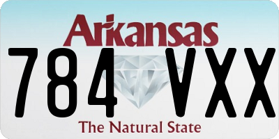 AR license plate 784VXX