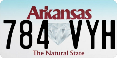 AR license plate 784VYH