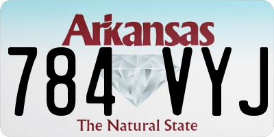 AR license plate 784VYJ