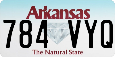 AR license plate 784VYQ