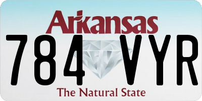 AR license plate 784VYR