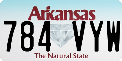 AR license plate 784VYW