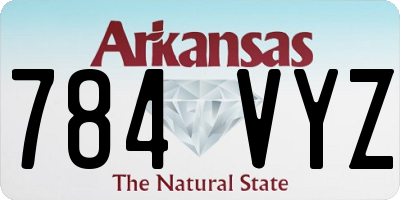 AR license plate 784VYZ