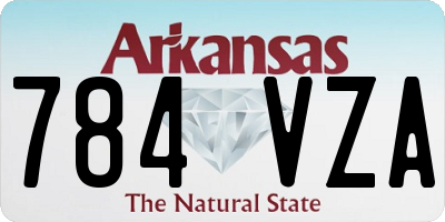 AR license plate 784VZA