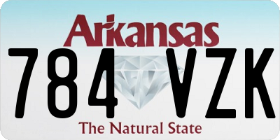 AR license plate 784VZK