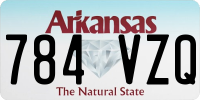 AR license plate 784VZQ