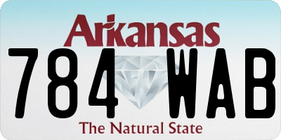 AR license plate 784WAB