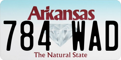 AR license plate 784WAD