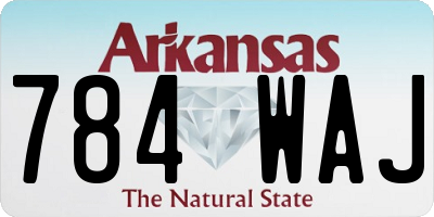 AR license plate 784WAJ