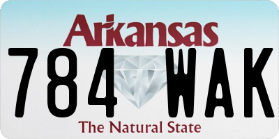 AR license plate 784WAK