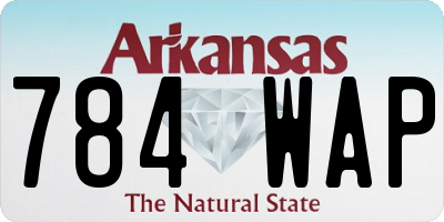 AR license plate 784WAP