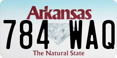 AR license plate 784WAQ