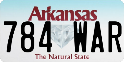 AR license plate 784WAR