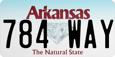 AR license plate 784WAY