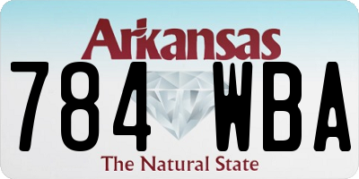 AR license plate 784WBA