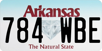 AR license plate 784WBE