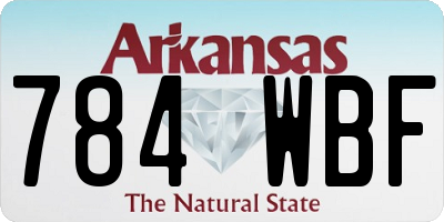AR license plate 784WBF
