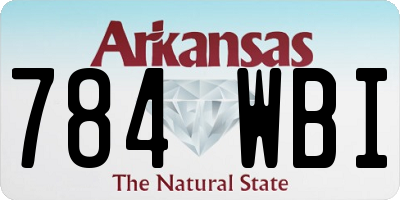 AR license plate 784WBI