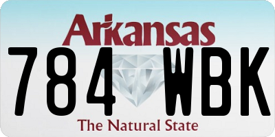 AR license plate 784WBK