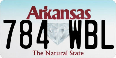 AR license plate 784WBL