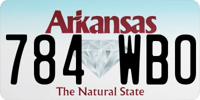 AR license plate 784WBO