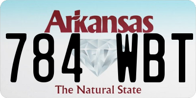 AR license plate 784WBT