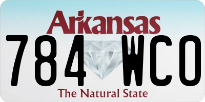 AR license plate 784WCO