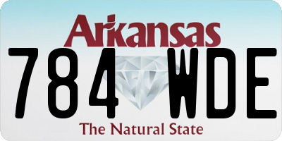 AR license plate 784WDE