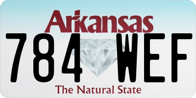 AR license plate 784WEF