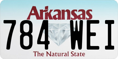 AR license plate 784WEI