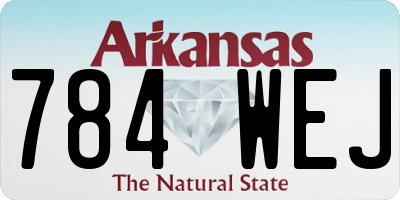 AR license plate 784WEJ