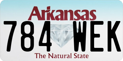 AR license plate 784WEK