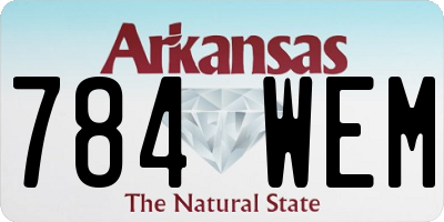 AR license plate 784WEM