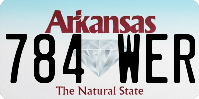 AR license plate 784WER