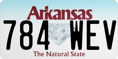 AR license plate 784WEV