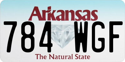 AR license plate 784WGF