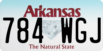AR license plate 784WGJ