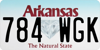 AR license plate 784WGK