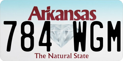AR license plate 784WGM