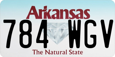 AR license plate 784WGV