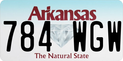 AR license plate 784WGW