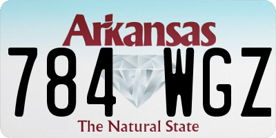 AR license plate 784WGZ