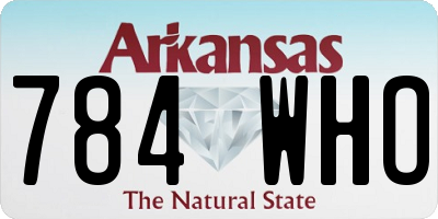 AR license plate 784WHO